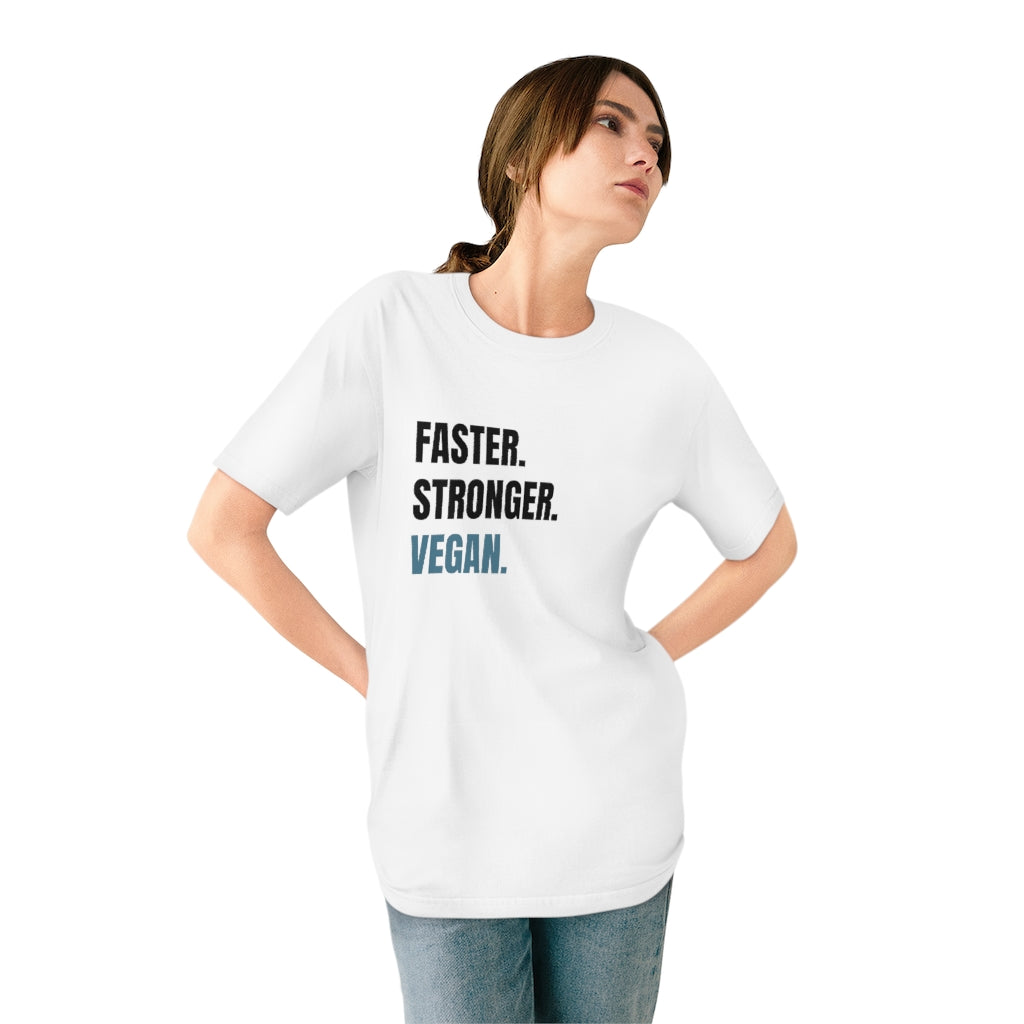 Faster. Stronger. Vegan Mens Organic Staple T-shirt