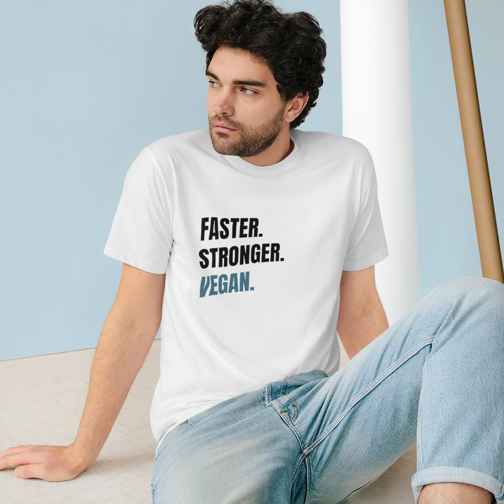 Faster. Stronger. Vegan Mens Organic Staple T-shirt