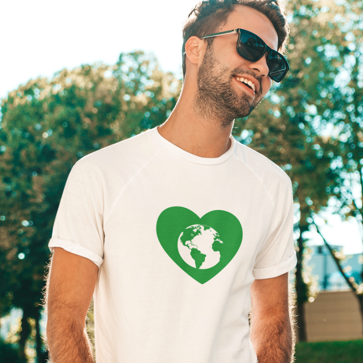 Green Heart Mens Organic Staple T-shirt